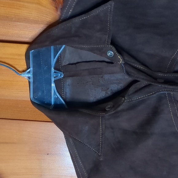 Vintage snap front closure 💯 suede leather long sleeve western style shirt - Picture 6 of 10